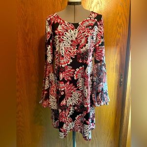 MSK red/black/gray dress.